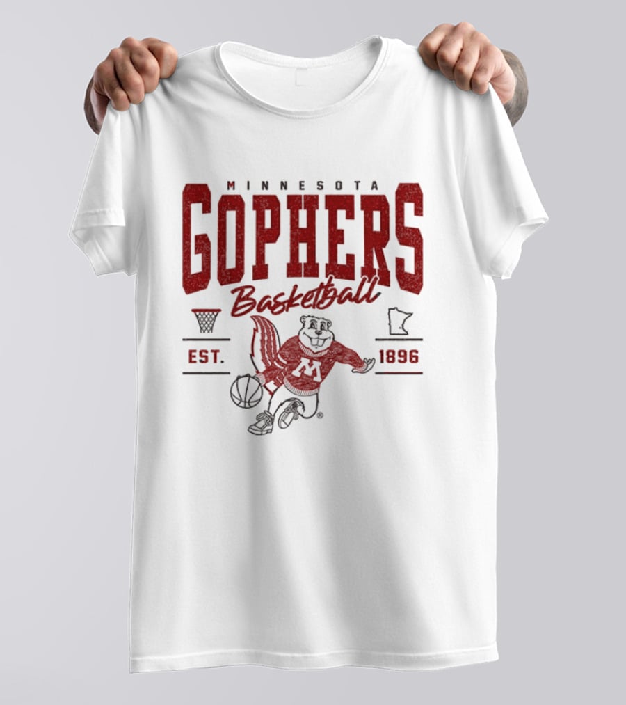 Minnesota Gophers Basketball Est 1896 Goldy Gopher Dribbling Ball T-Shirt