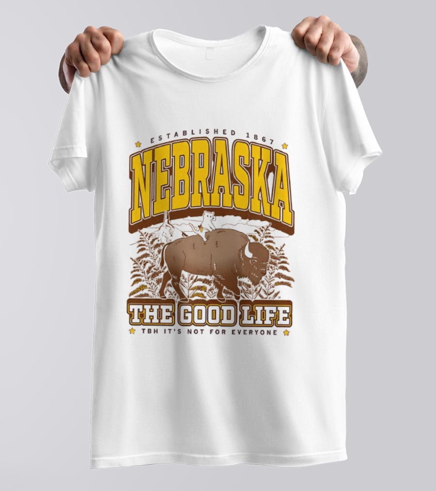 Nebraska The Good Life Established 1867 TBH It's Not For Everyone Buffalo T-Shirt
