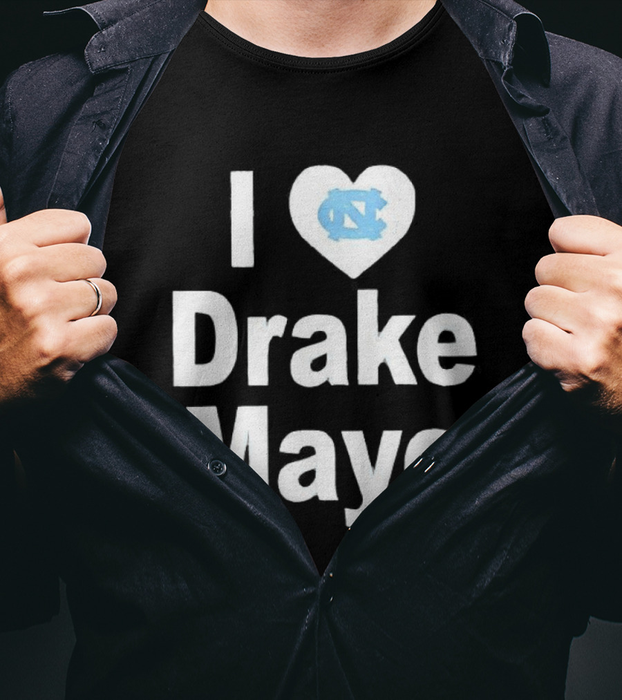UNC Tar Heels I Love Drake Maye Heart T-Shirt