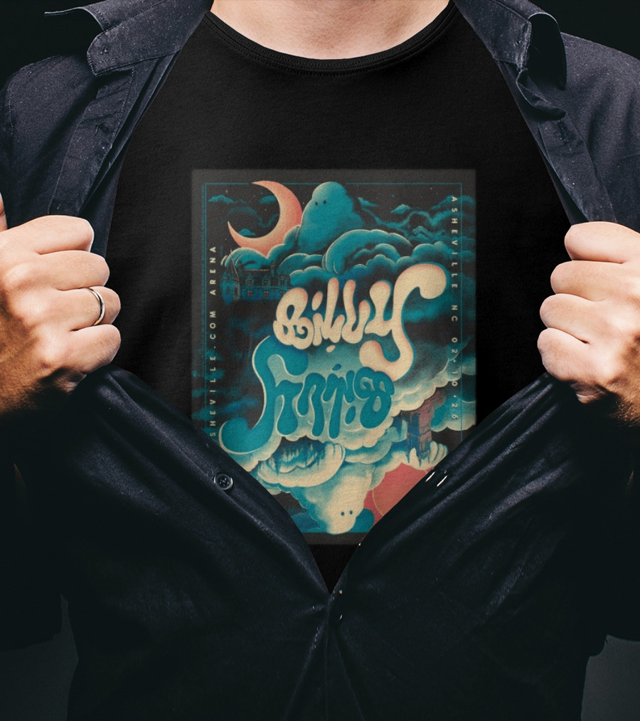 Billy Strings Tour Asheville NC February 10 2026 ExploreAsheville Arena Moon Clouds T-Shirt