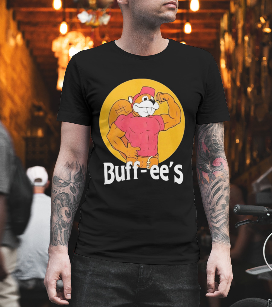 Buff Ee's Muscular Beaver Cartoon T-Shirt