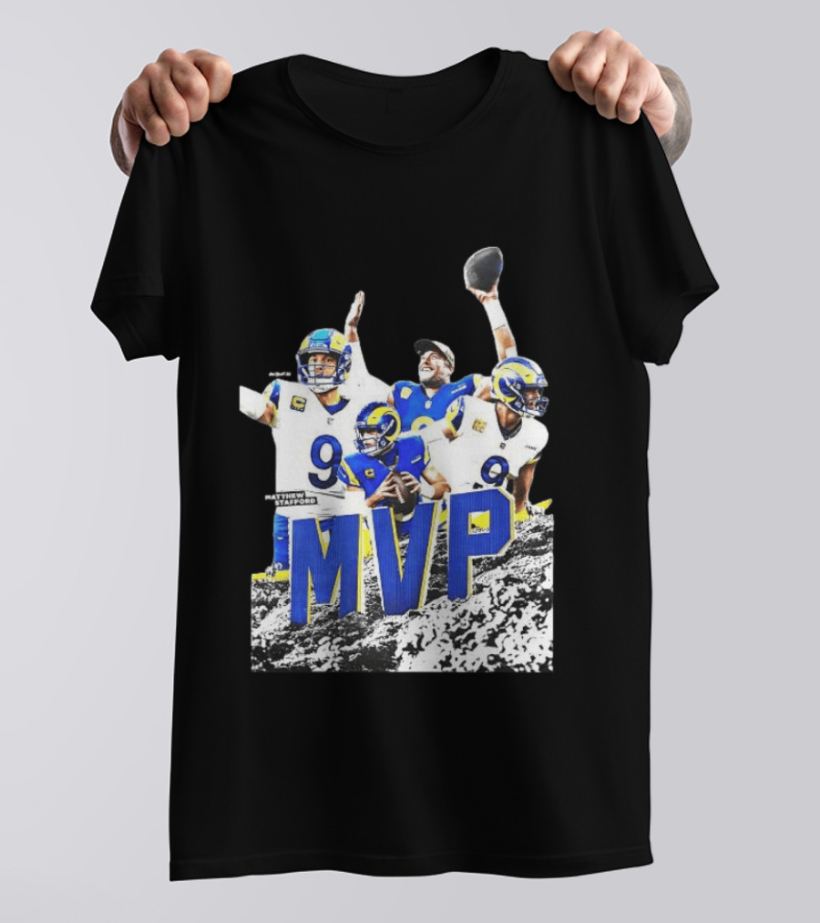 Matthew Stafford Los Angeles Rams MVP 2025 Number 9 Football T-Shirt