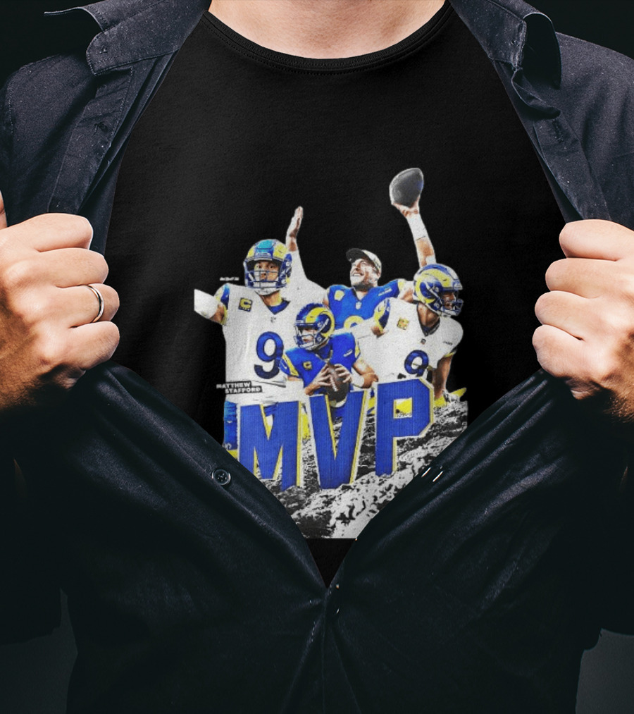 Matthew Stafford Los Angeles Rams MVP 2025 Number 9 Football T-Shirt