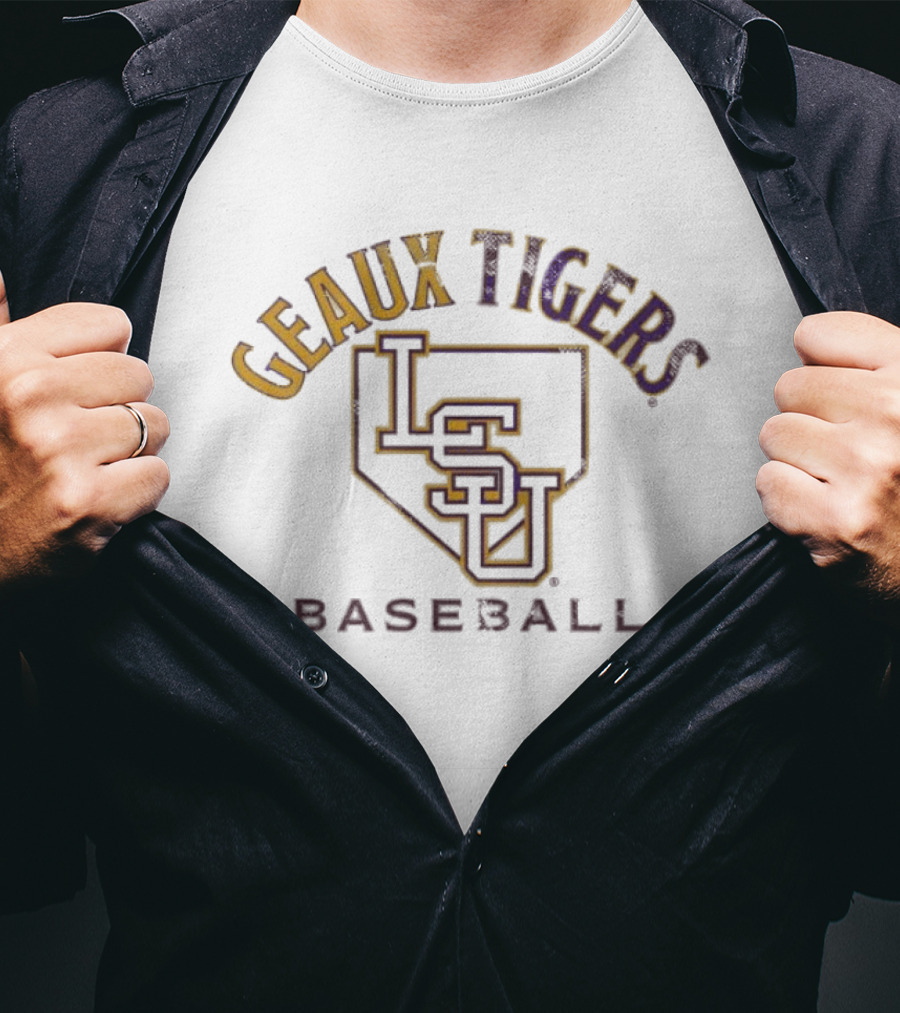 LSU Geaux Tigers Baseball Home Plate T-Shirt