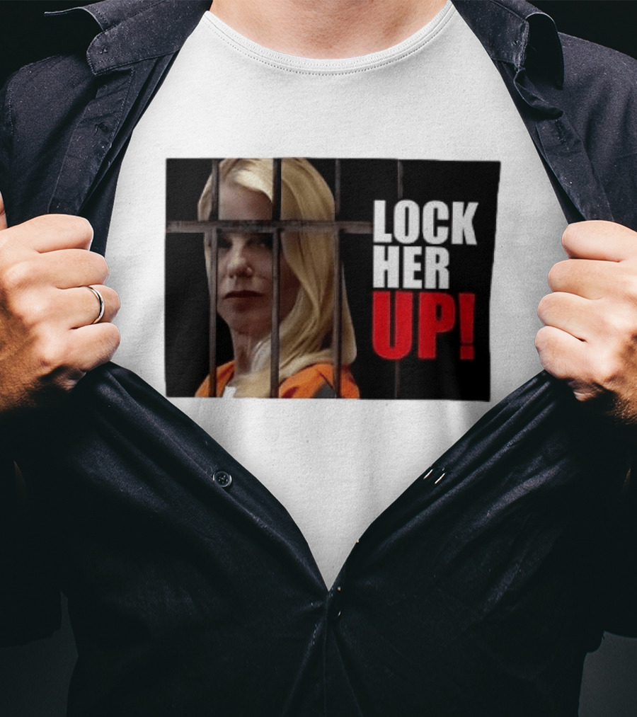 Pam Bondi Lock Her Up Prison Bars Image T-Shirt