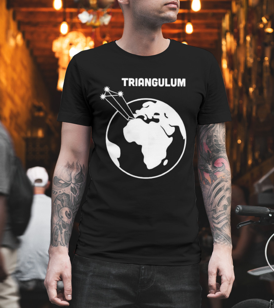 Triangulum Constellation Over Earth Globe T-Shirt