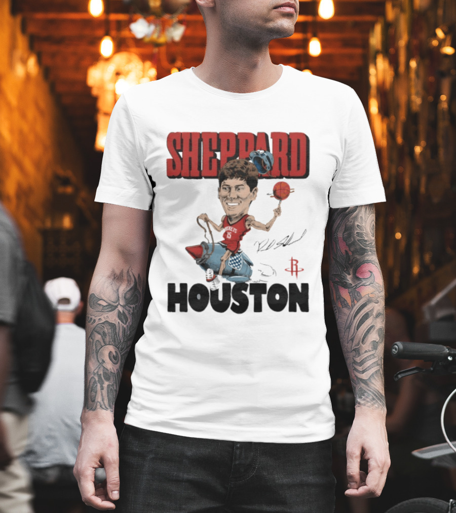 Houston Rockets Sheppard Cartoon Character Rocket T-Shirt