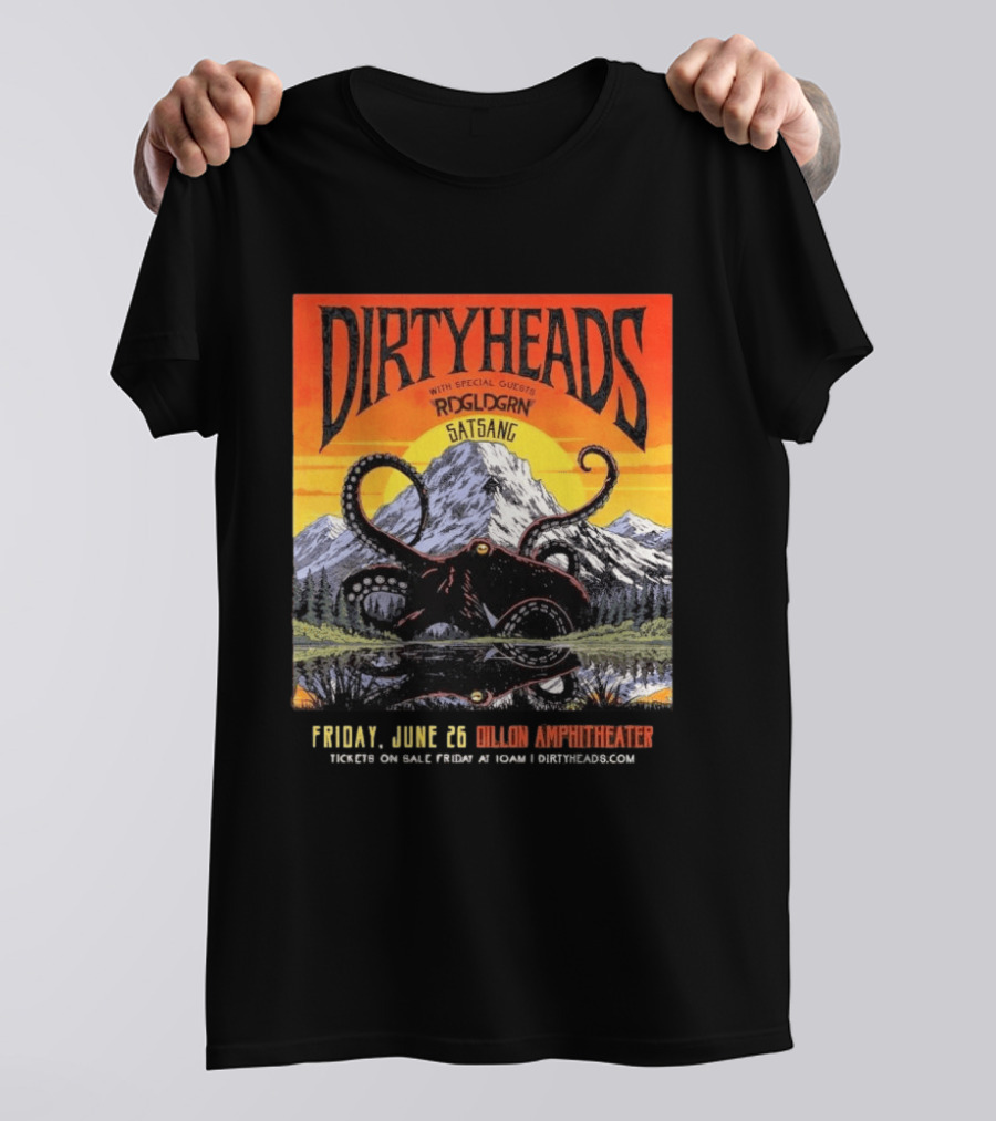 Dirty Heads Live June 26 2026 Dillon Amphitheater Colorado Featuring RDGLDGRN Satsang T-Shirt