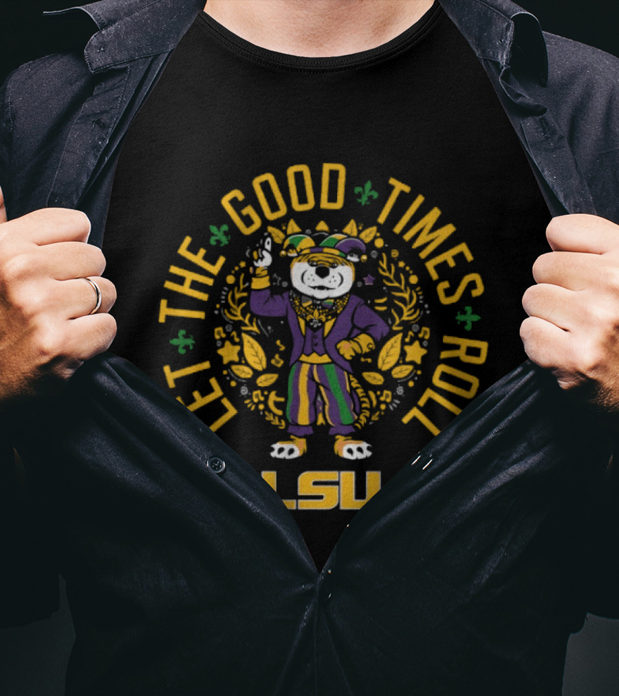 LSU Let The Good Times Roll Mardi Gras Tiger T-Shirt