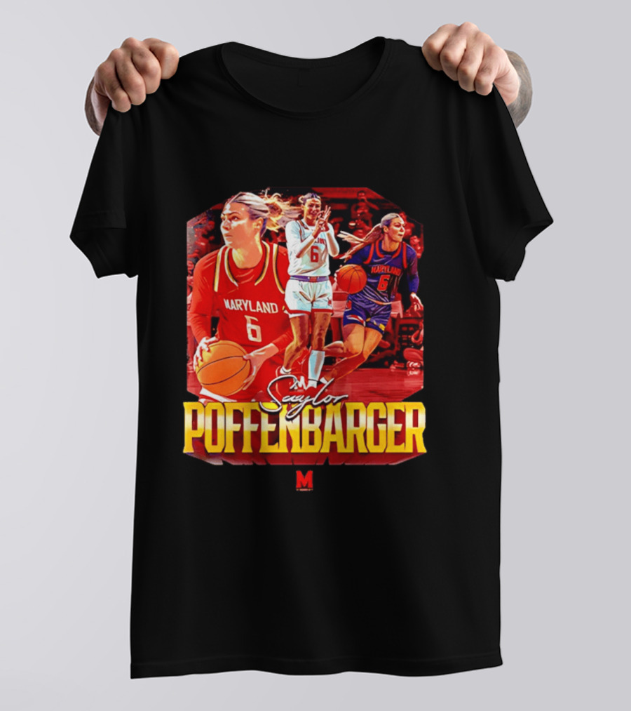 Saylor Poffenbarger Maryland Basketball Player 6 Collage T-Shirt