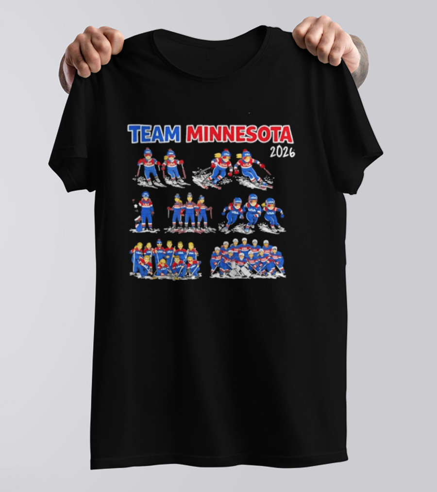 Team Minnesota 2026 Ice Hockey Players And Teams T-Shirt