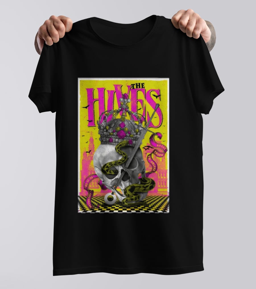 The Hives Teatro Metropolitán Mexico Feb 11 2026 Skull Crown Snake T-Shirt