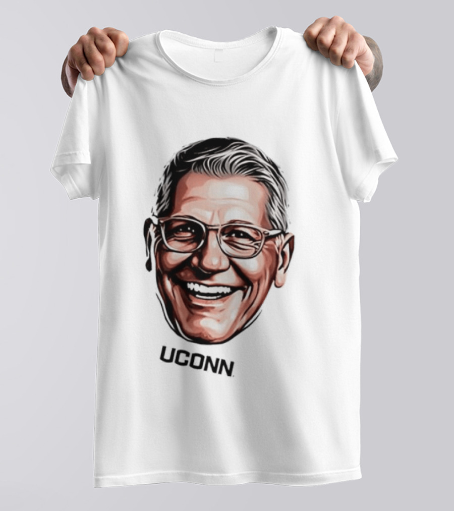 Geno Auriemma UConn Women's Basketball Coach Big Face T-Shirt
