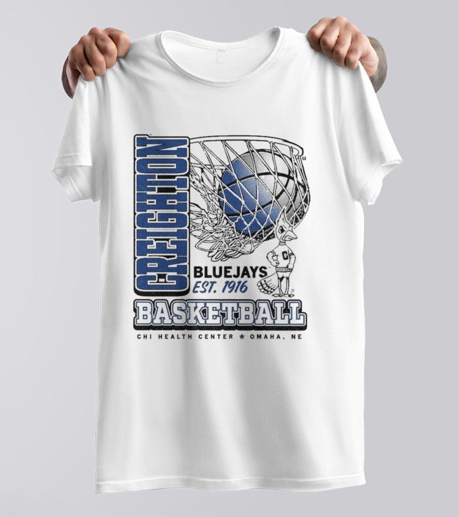 Creighton Bluejays Basketball Est. 1916 CHI Health Center Omaha NE T-Shirt
