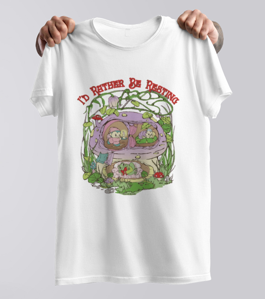 I'd Rather Be Resting Mushroom House Cozy Creatures T-Shirt