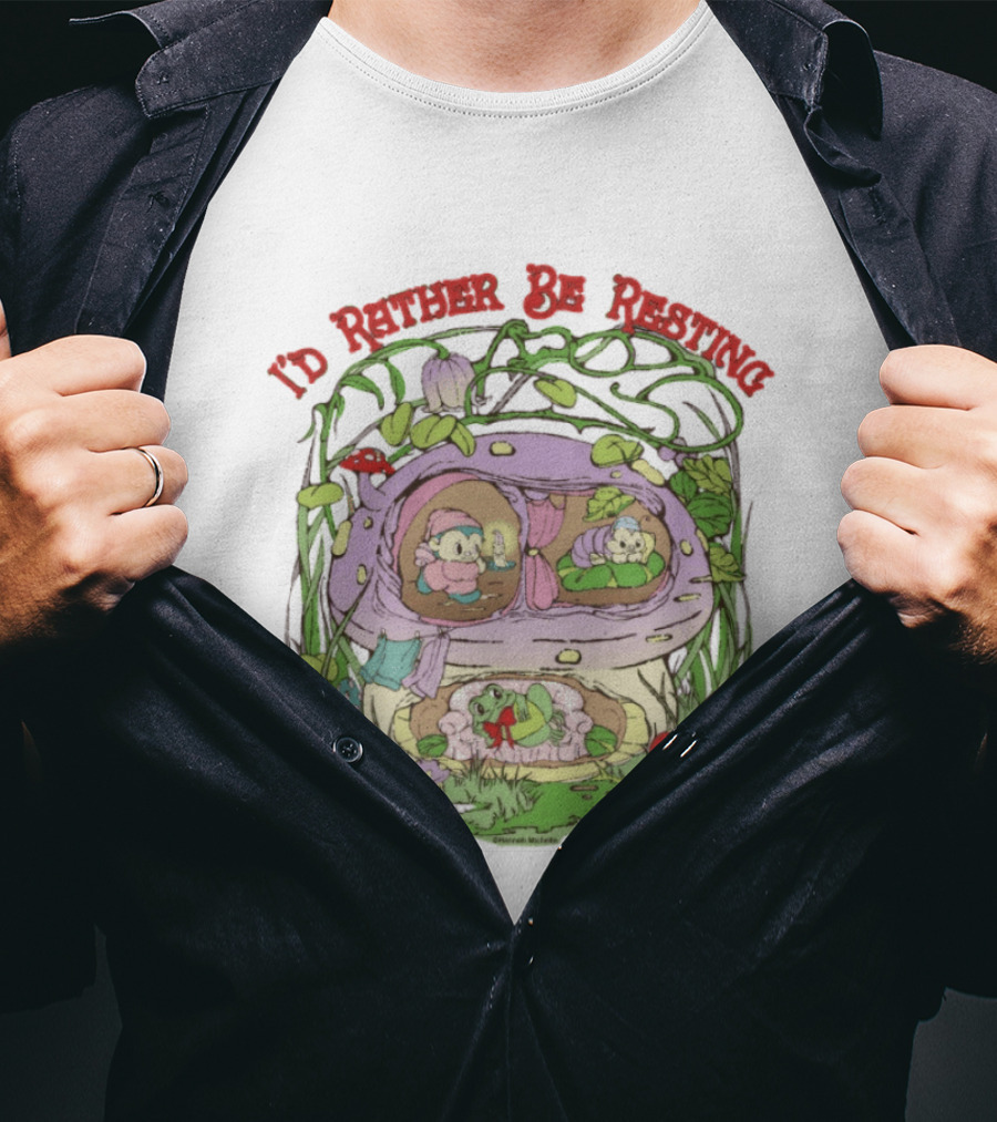 I'd Rather Be Resting Mushroom House Cozy Creatures T-Shirt