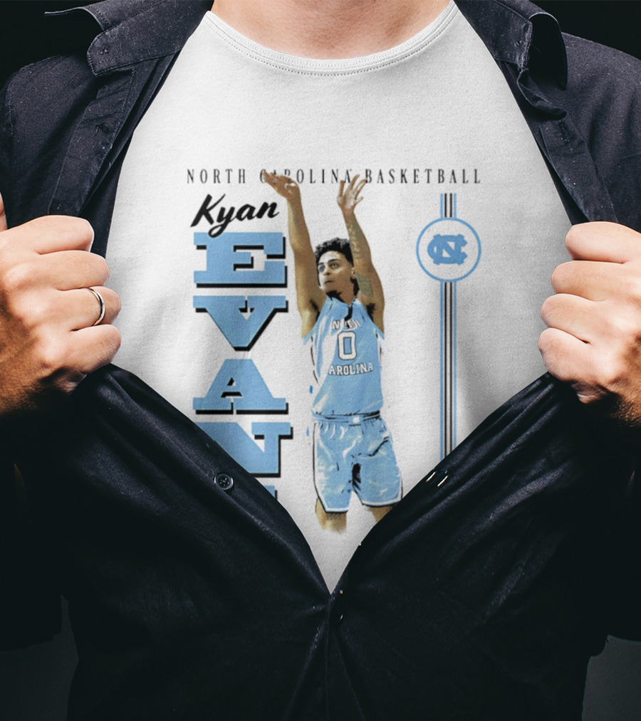 Kyan Evans North Carolina Basketball Tar Heels Team Spirit T-Shirt