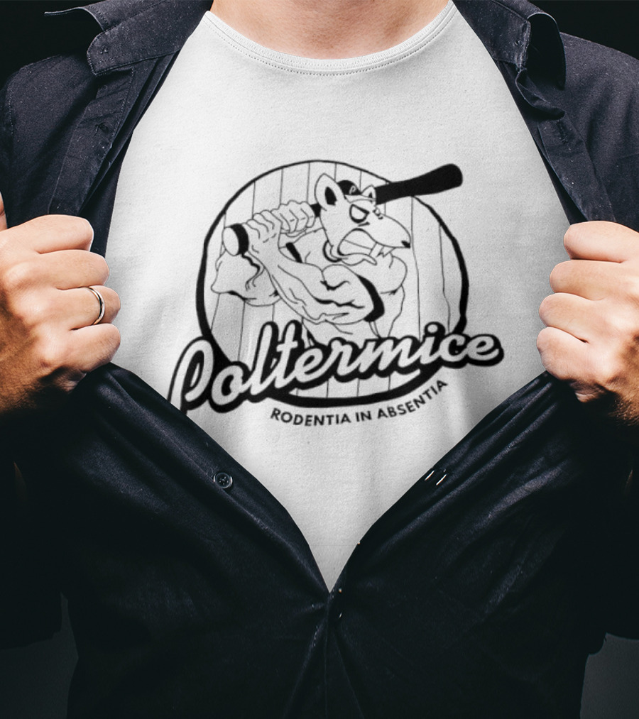 Poltermice Rodentia In Absentia Baseball Bat Cartoon T-Shirt