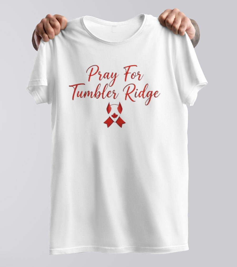 Pray For Tumbler Ridge Canada Bow Ribbon T-Shirt