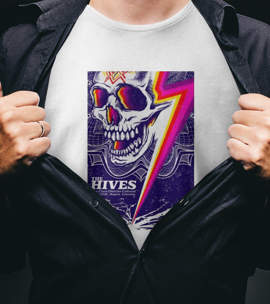 The Hives Vive Claro Distrito Cultural Bogotá Skull Lightning Feb 10 2026 T-Shirt
