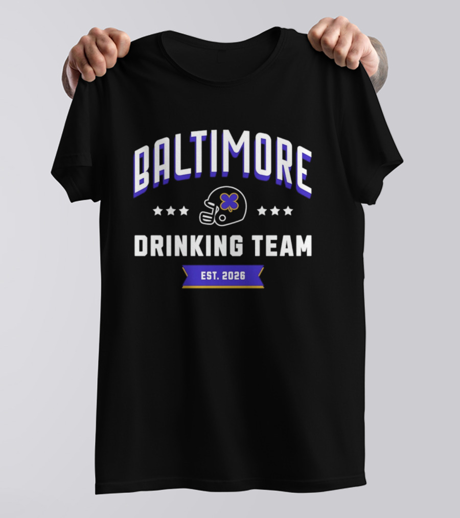 Baltimore Drinking Team St. Patrick's Day 2026 Football Helmet T-Shirt