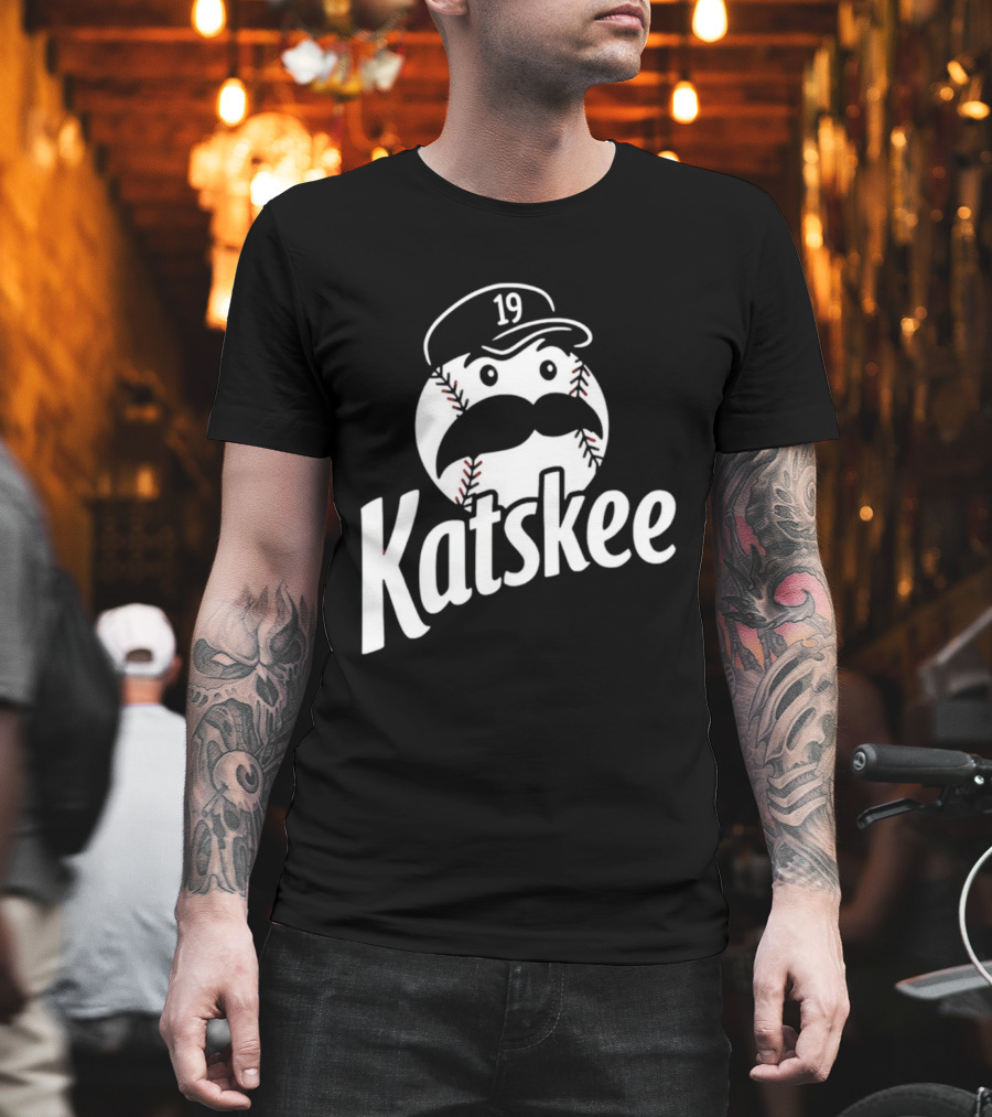 Katskee 19 Baseball Mustache Character With Nebraska T-Shirt