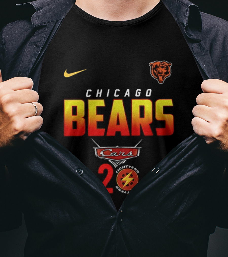 Chicago Bears Cars 20th Anniversary Nike Collaboration With Lightning T-Shirt