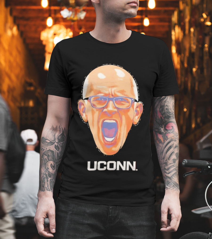 Coach Dan Hurley Big Head Uconn Huskies Face T-Shirt