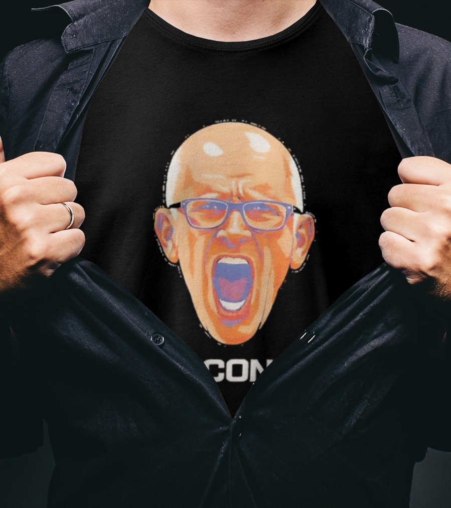 Coach Dan Hurley Big Head Uconn Huskies Face T-Shirt