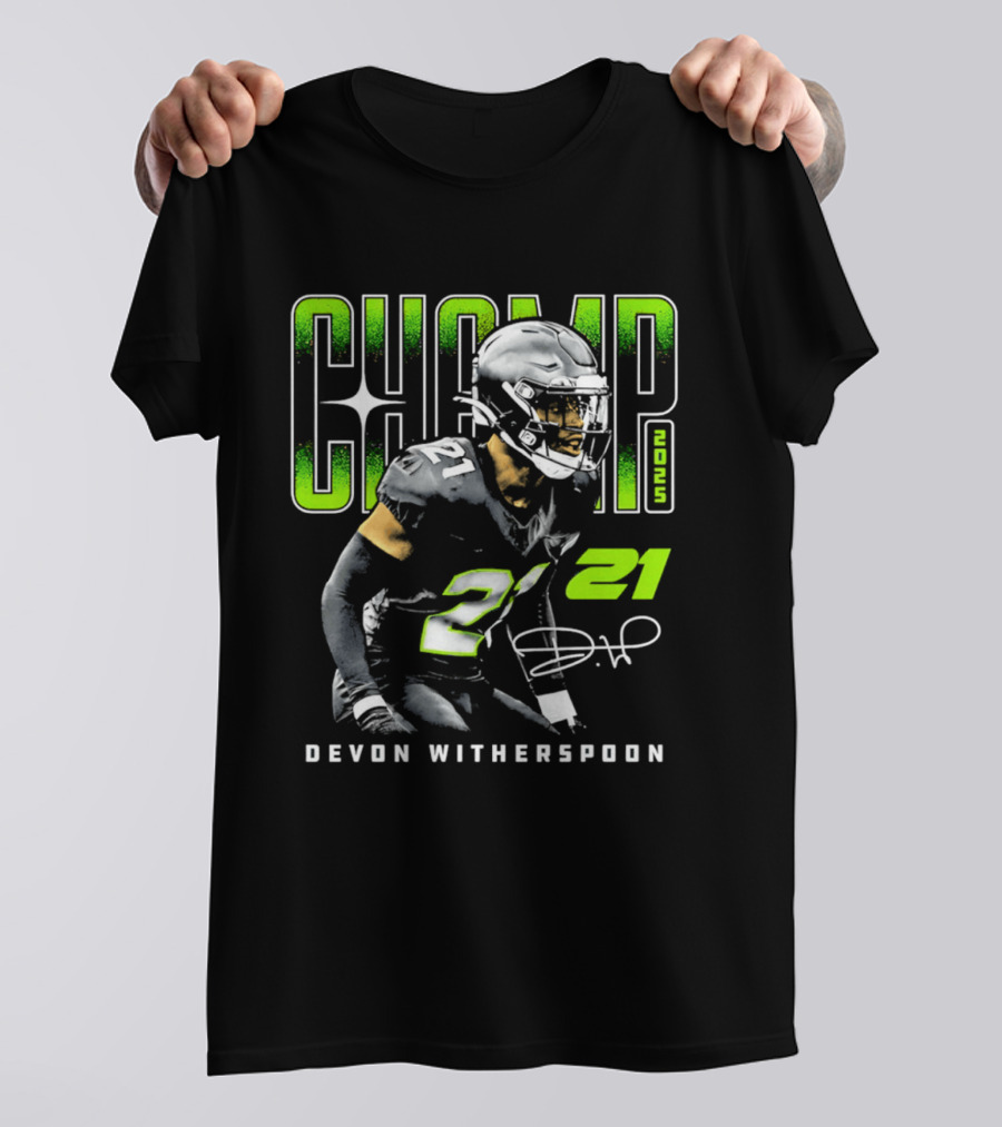 Devon Witherspoon 21 Seattle Seahawks Champ 2025 T-Shirt