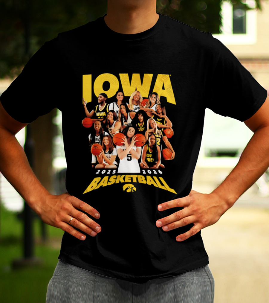 Iowa Women's Basketball Team 2025 2026 Collage T-Shirt