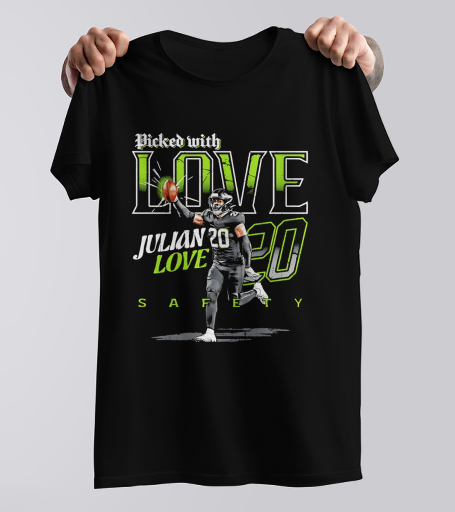 Picked With Love Julian Love 20 Seattle Safety T-Shirt