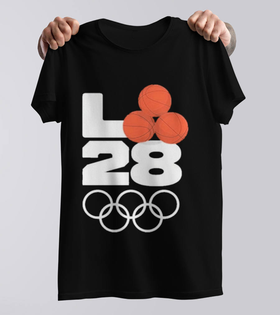 LA28 Basketball Olympic Rings NBA All Star Mitchell Ness Los Angeles T-Shirt