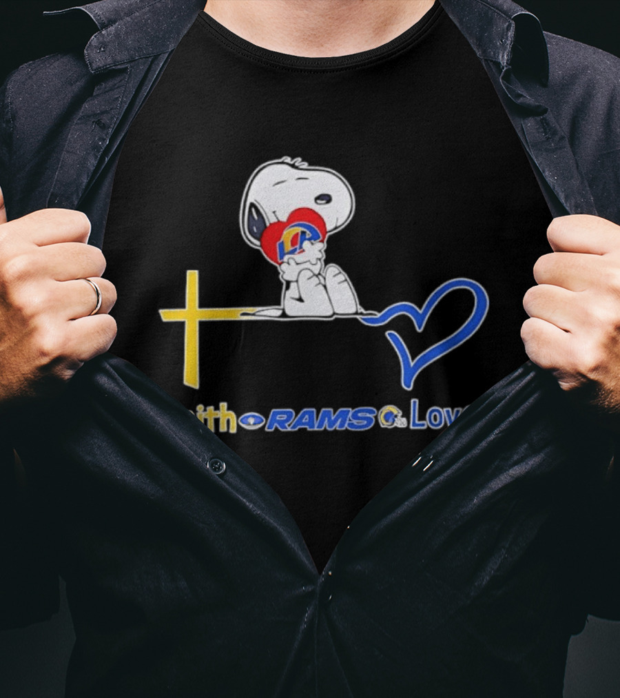 Faith Rams Love Snoopy Peanuts Los Angeles T-Shirt