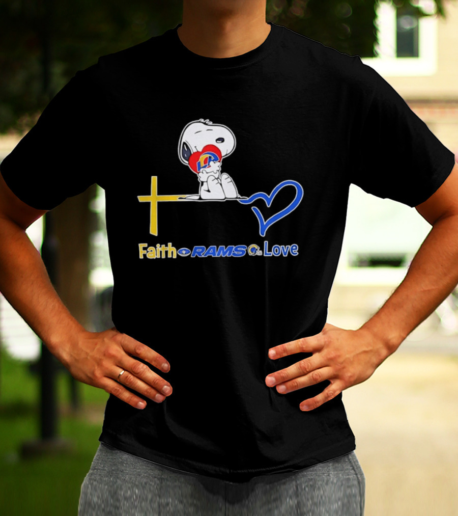 Faith Rams Love Snoopy Peanuts Los Angeles T-Shirt