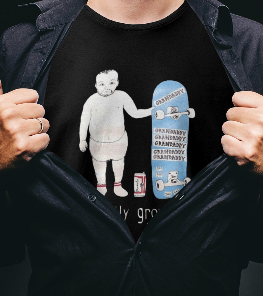 Finally Grownup Granddaddy Skateboard Beer Can T-Shirt