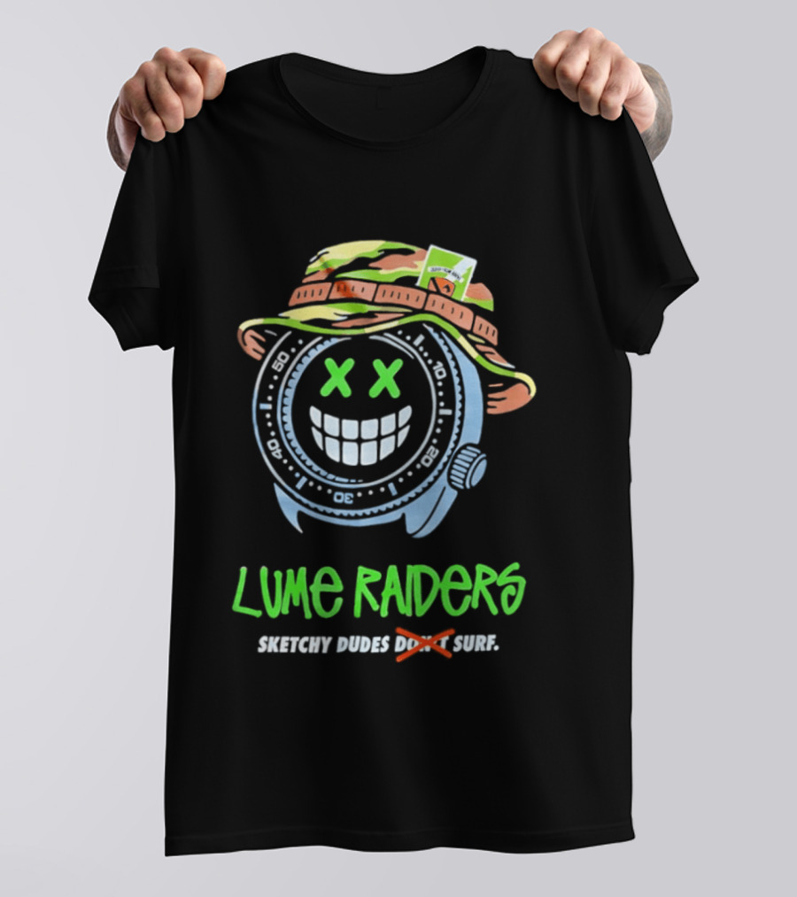 Lume Raiders Sketchy Dudes Don't Surf Face Smiley T-Shirt