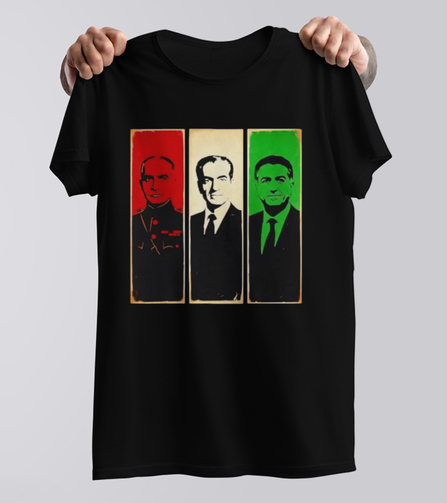 Pahlavi Kings Of Iran Reza Mohammad Reza Iran Flag T-Shirt
