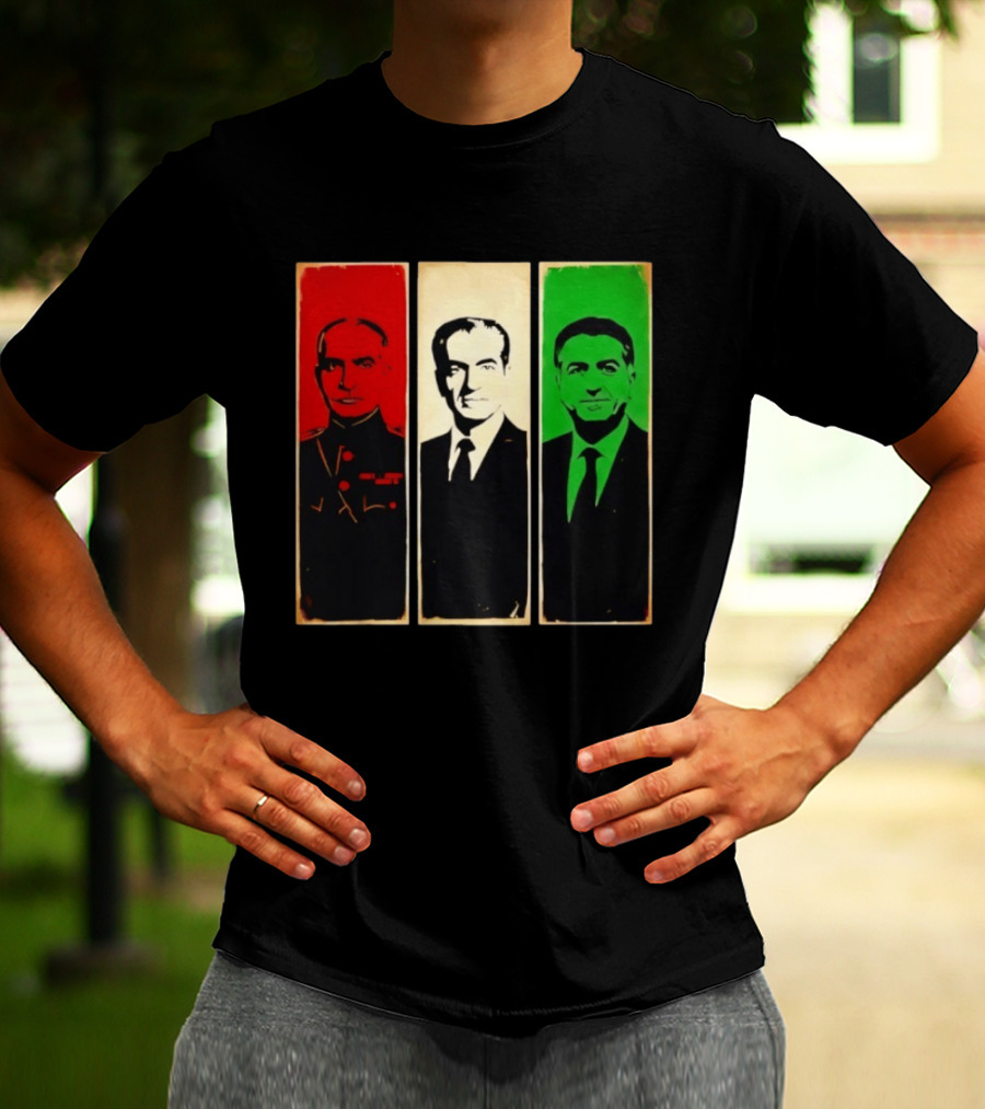 Pahlavi Kings Of Iran Reza Mohammad Reza Iran Flag T-Shirt