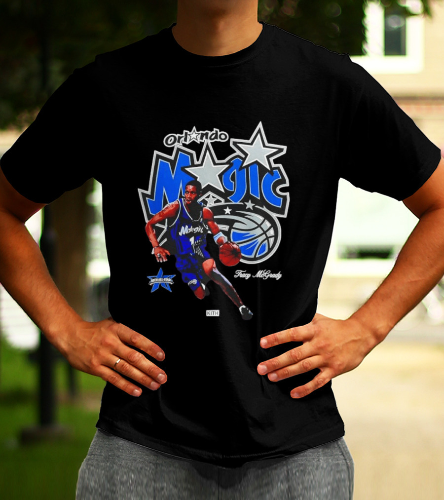 Tracy McGrady Orlando Magic NBA All Star KITH Basketball Player Iconic Blue Jersey T-Shirt