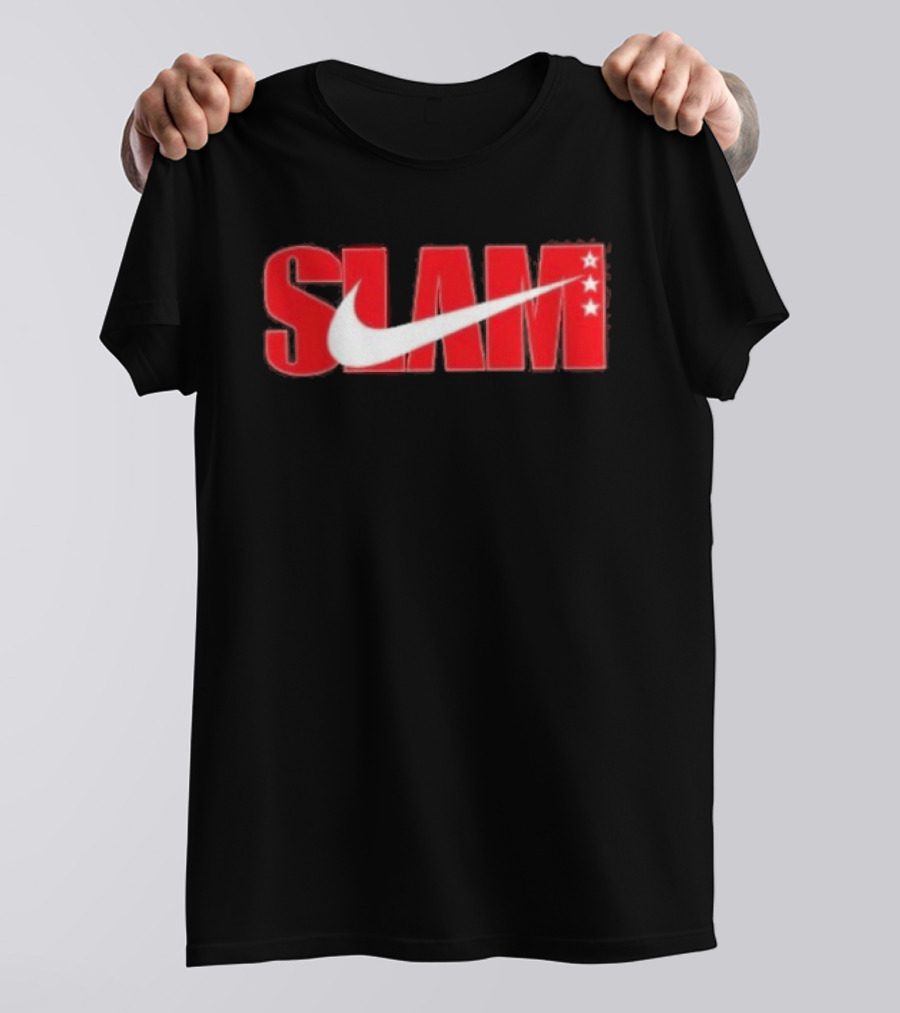 SLAM Nike Red White Collaboration Swoosh Stars T-Shirt
