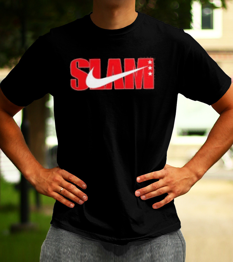 SLAM Nike Red White Collaboration Swoosh Stars T-Shirt
