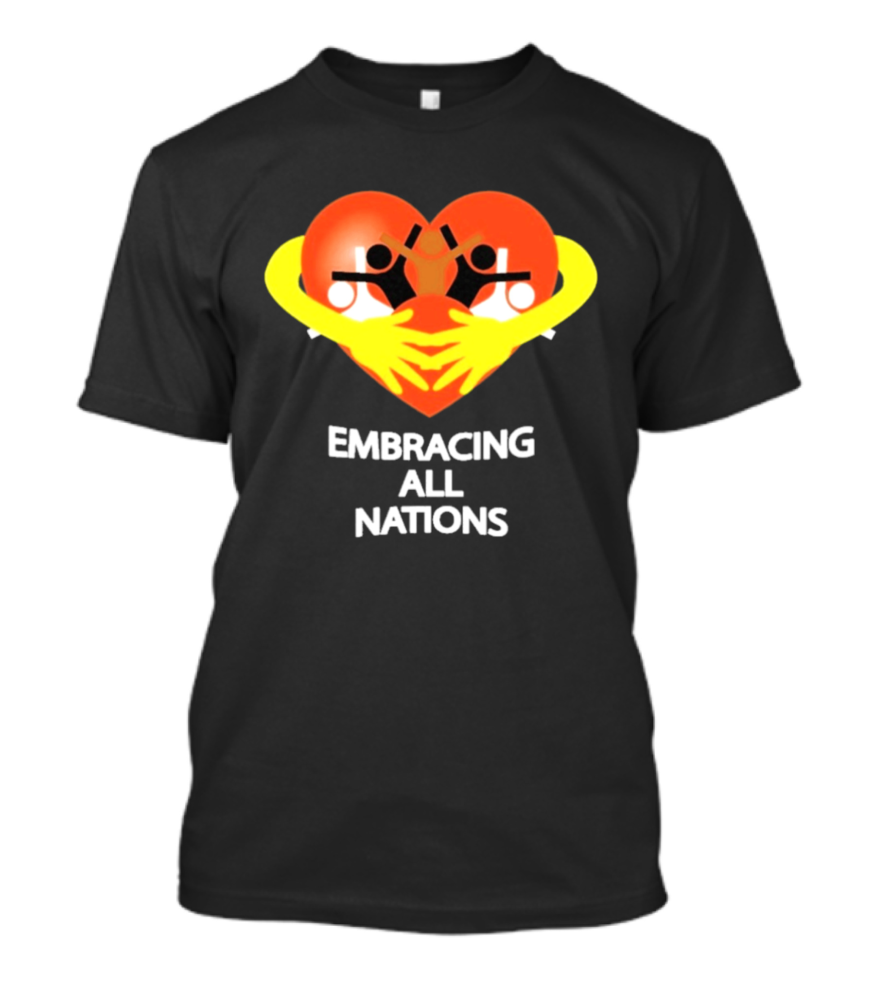 Embracing All Nations Heart With Unity And Yellow Arms T-Shirt