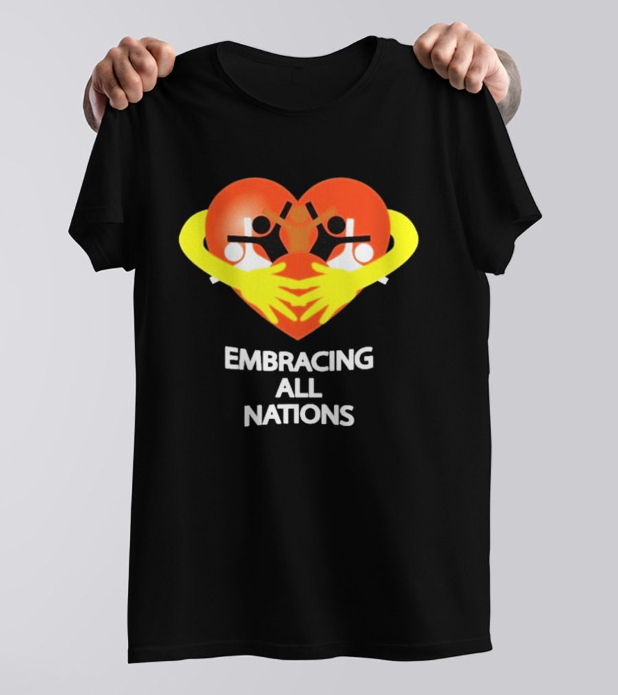 Embracing All Nations Heart With Unity And Yellow Arms T-Shirt