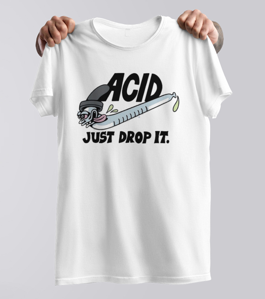 Acid Just Drop It Cartoon Worm T-Shirt