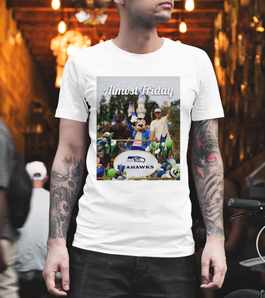 Almost Friday Seahawks Mickey Mouse Parade Magic Kingdom Celebration T-Shirt