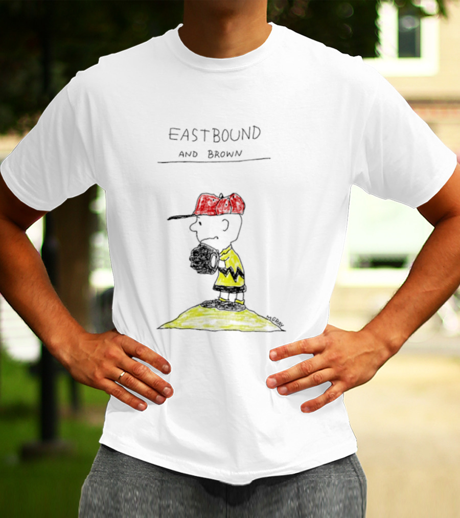 Eastbound And Brown Charlie Comic Baseball Pitcher T-Shirt