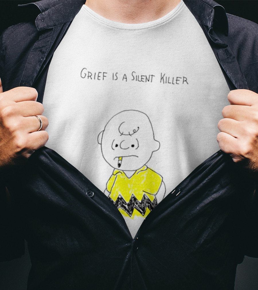 Charlie Brown Grief Is A Silent Killer Peanuts Humor Comic Strip T-Shirt