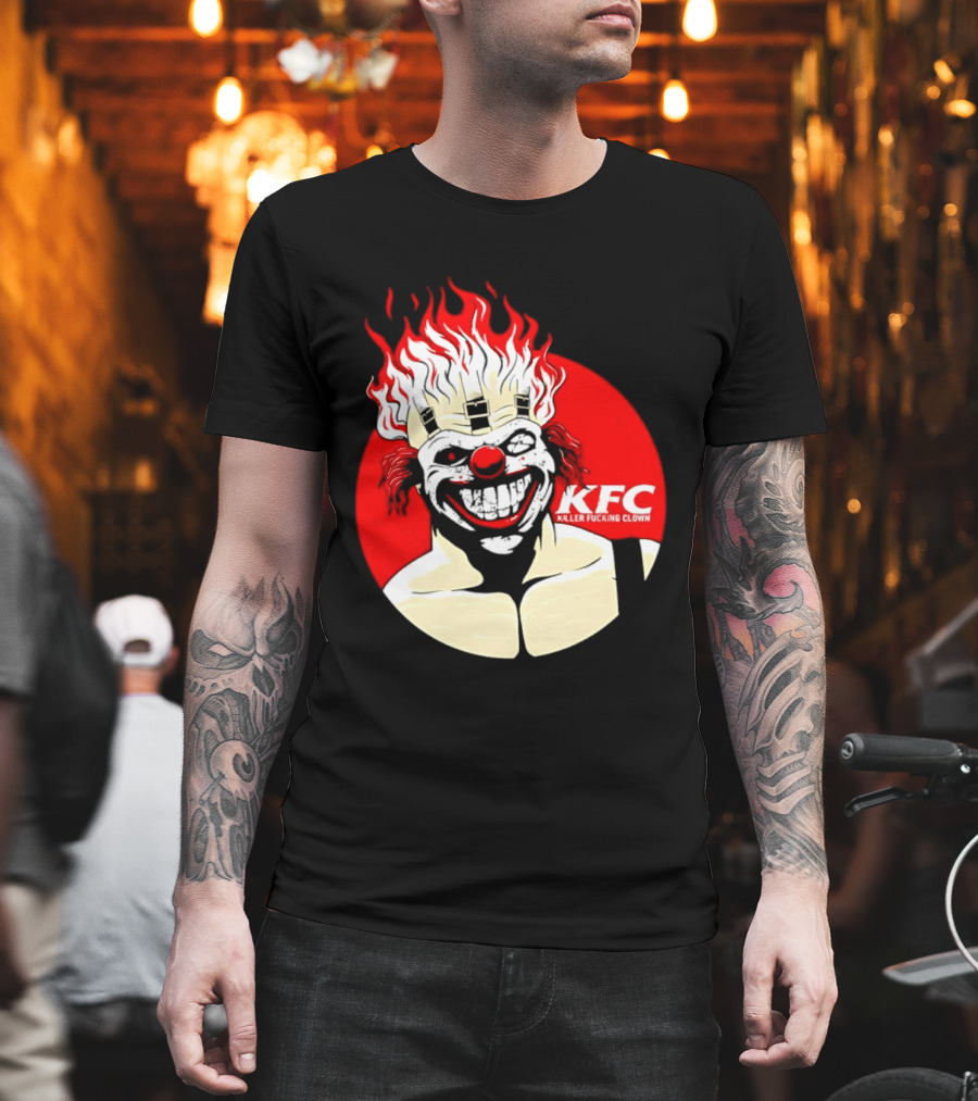 KFC Killer Clown Flaming Hair Grinning Face T-Shirt