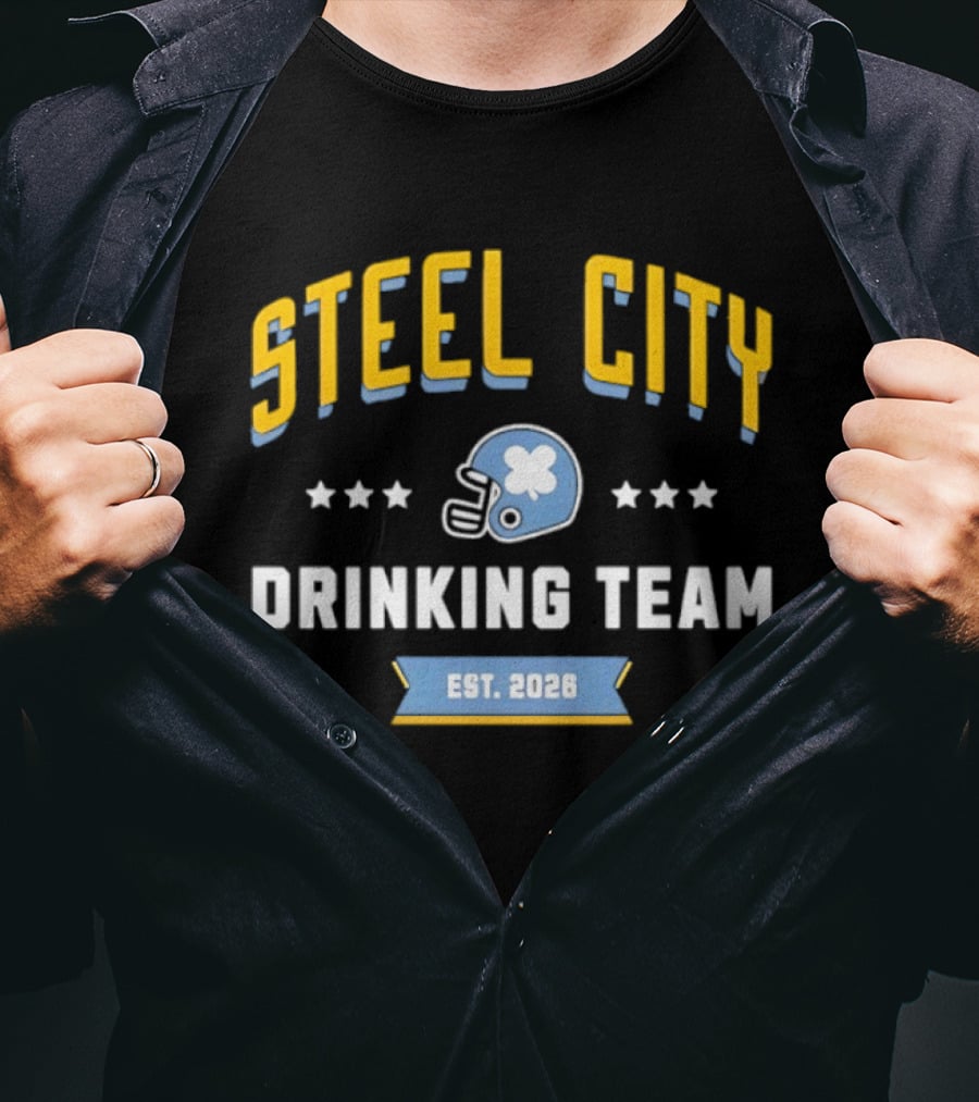 Steel City Drinking Team St. Patrick's Day 2026 Pittsburgh Steelers T-Shirt